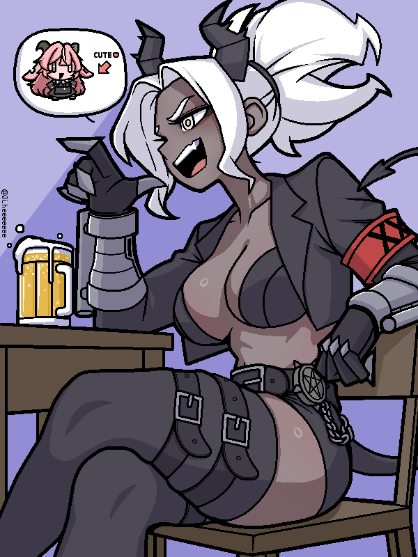 There's a ton of buzz going around about the new bartender in Hell...

#Helltaker #Judgement #HelltakerFA