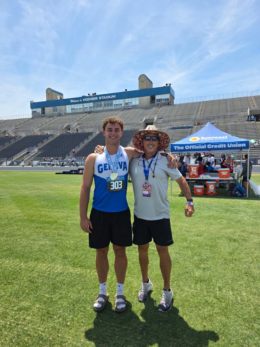TGSFootball's tweet photo. Congratulations to DB Baker Costar for finishing 2nd in the javelin in the FHSSA State Track Meet. Congratulations as well to DE Duke Carpenter for winning the discus and getting runner up in the shot. Team student chaplain Max Demo also placed in the pole vault. https://t.co/lgYOiQ2QoZ