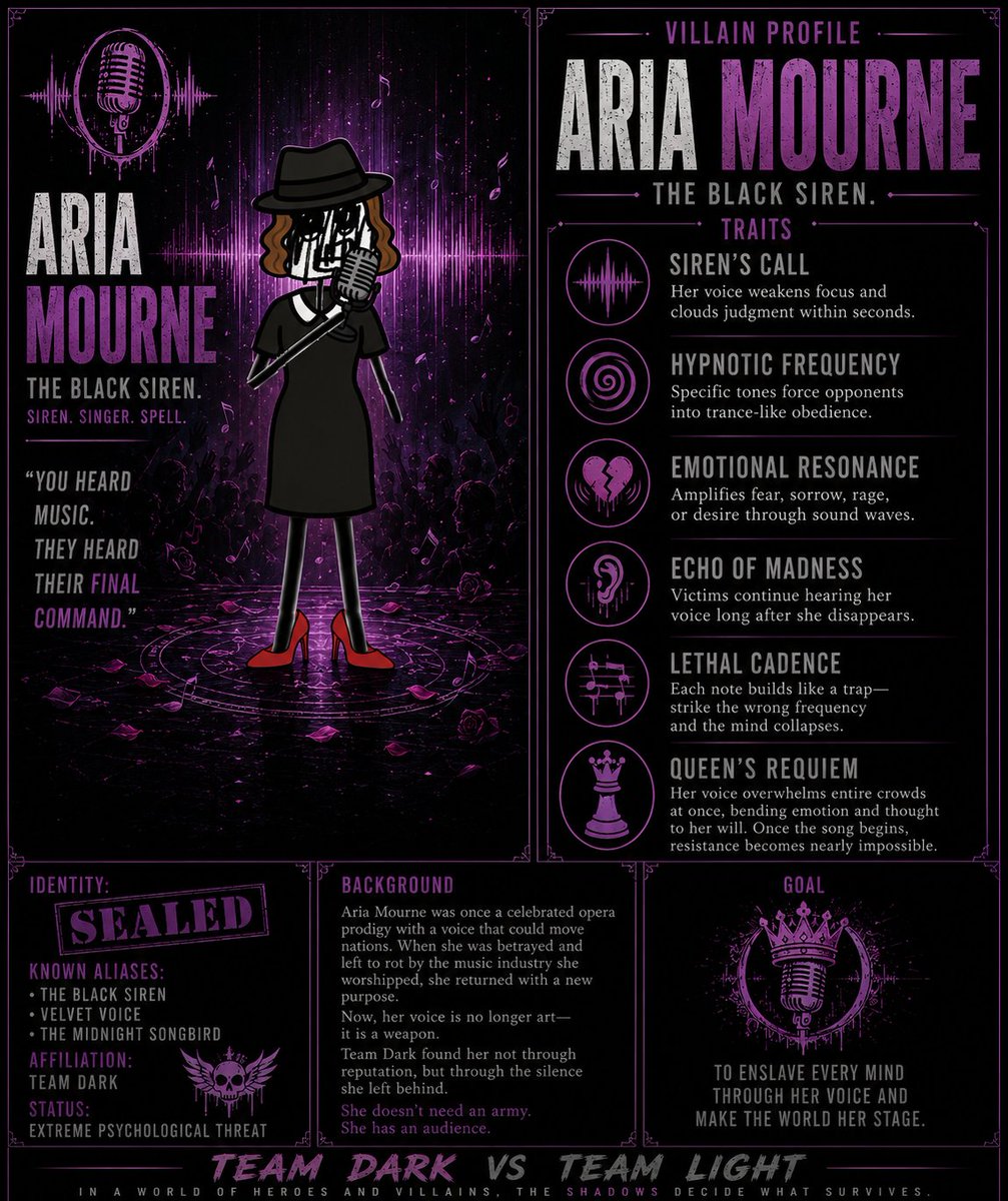TERMINAL_Dm's tweet photo. VILLAIN CREATED // ARIA MOURNE https://t.co/ugnIZuvfUI