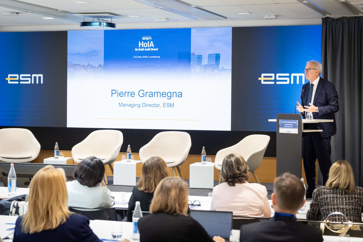 ESM_Press's tweet photo. This morning, ESM MD @pierregramegna and ESM Head of Internal Audit, Leticia Lucas, welcomed more than 50 Heads of Internal Audit from European and international institutions to the ESM for #HoIA 2026, the Annual Meeting of Heads of Internal Audit of International Organisations in Europe.
In his opening address, Pierre Gramegna underlined why internal audit is 𝘮𝘰𝘳𝘦 𝘷𝘪𝘵𝘢𝘭 𝘵𝘩𝘢𝘯 𝘦𝘷𝘦𝘳. Risks evolve faster, digitalisation reshapes operations, and cyber, data and third‑party dependencies raise expectations for transparency and accountability.
In a world of cross-border shocks, Europe’s decisive advantage is its capacity to act together, with the ESM providing a vital financial safety net and remaining ready to adapt to its Members’ needs.
#ESMeuro