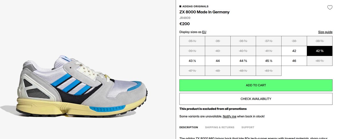 8点まとめ売り 9月27日発売｜atmos x adidas Originals 名作別注シリーズ”ZX 8000 G-