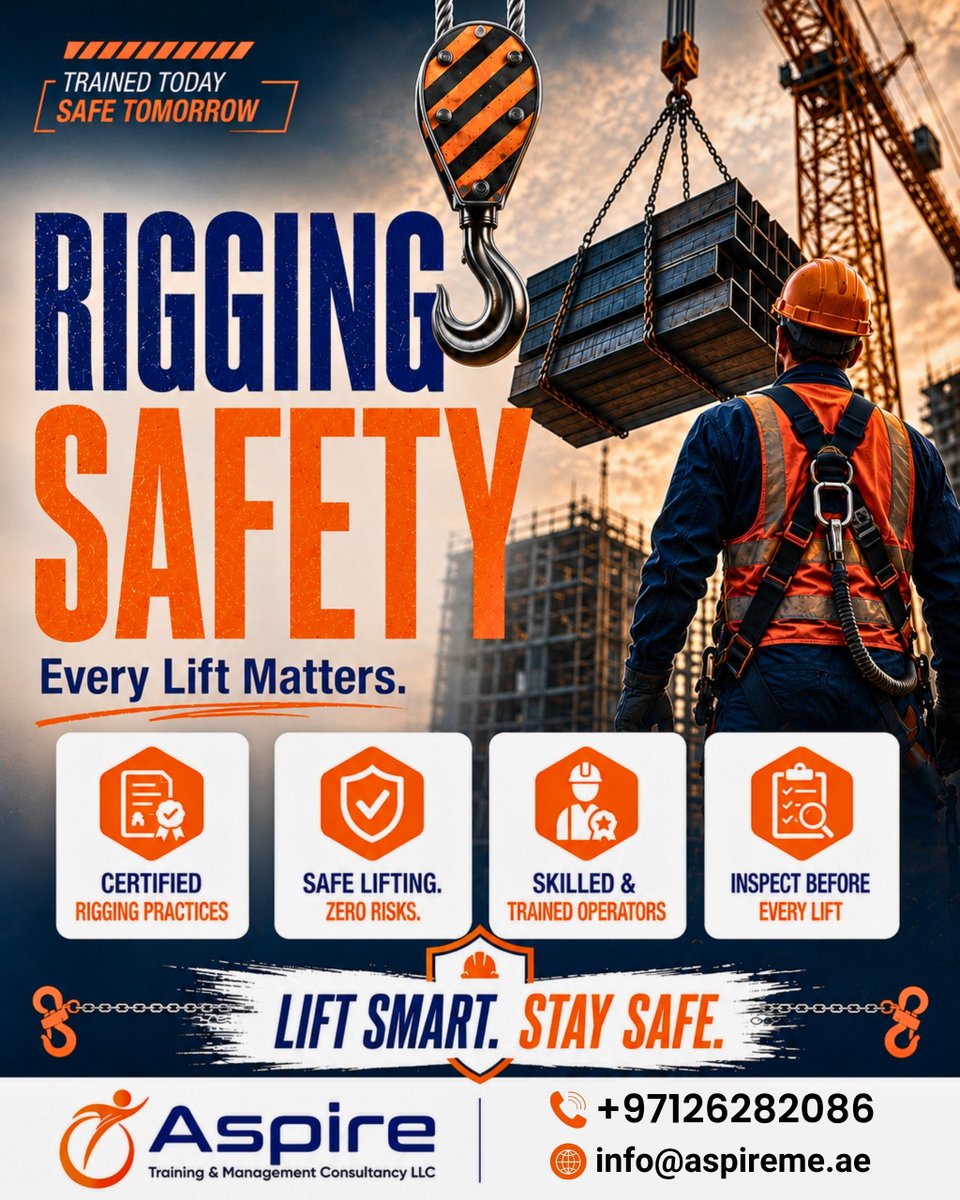 AspireTMC's tweet photo. 🏗️🔗 Rigging Safety Starts with the Right Training! 🔗🏗️

Every lift matters when it comes to workplace safety. Proper rigging practices help prevent accidents, protect workers, and ensure smooth lifting operations on every site. https://t.co/9dTYwDooQQ
