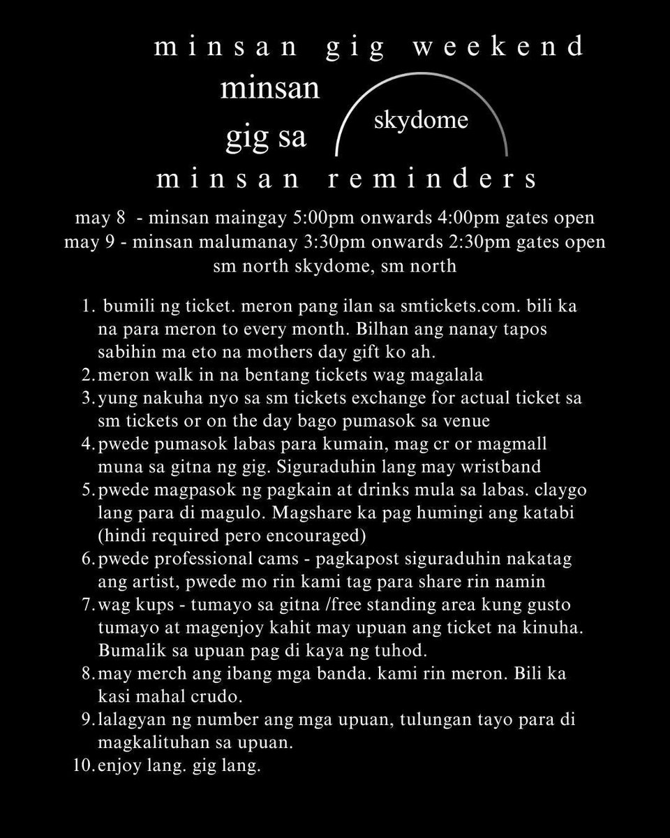 minsan fest is happening this weekend! see you? ❤️ here’s a schedule and some reminders