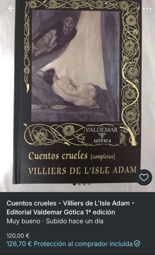 tuve que leer estos cuentos - incompletos - de una edición de otra editorial, Espasa. Este escritor se reía de las gabachadas, pero escribió uno de los relatos más románticos que he leído "EVA"
<a href="/ed_valdemar/">Valdemar</a>