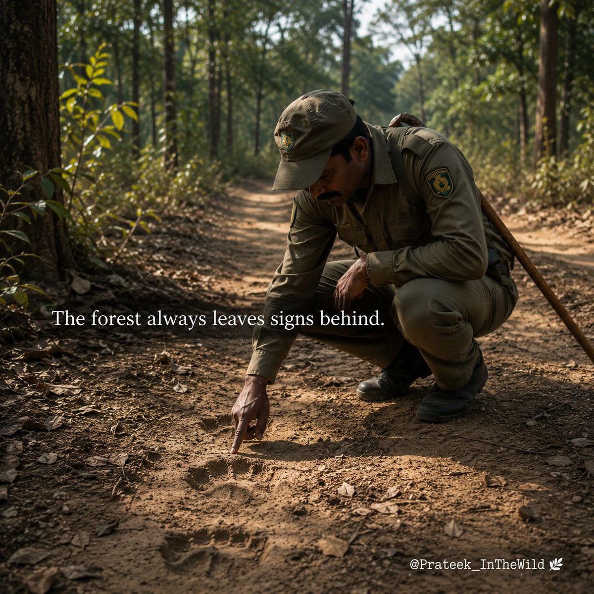 PrateekInNature's tweet photo. Before the first safari jeep enters the forest. someone has already been walking for hours.

Not for photos. Not for recognition. Not for applause. Most people visit forests hoping to spot a tiger. Very few think about the people protecting that forest every single day.

The heat they walk through. The silence they patrol in. The risks they quietly accept. Some never return home.

Swipe through this story of India’s forest guards. 🌿

#pannatigerreserve 
#forestguard 
#prateek_inthewild 
#foreststories