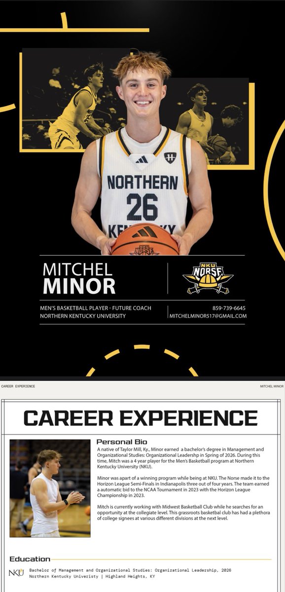 mitchelminor's tweet photo. Excited to share my coaching resume as I continue pursuing opportunities in college basketball. I’m passionate about developing players, building winning cultures, and contributing to a program in any way possible! https://t.co/0YYCeYfhyD