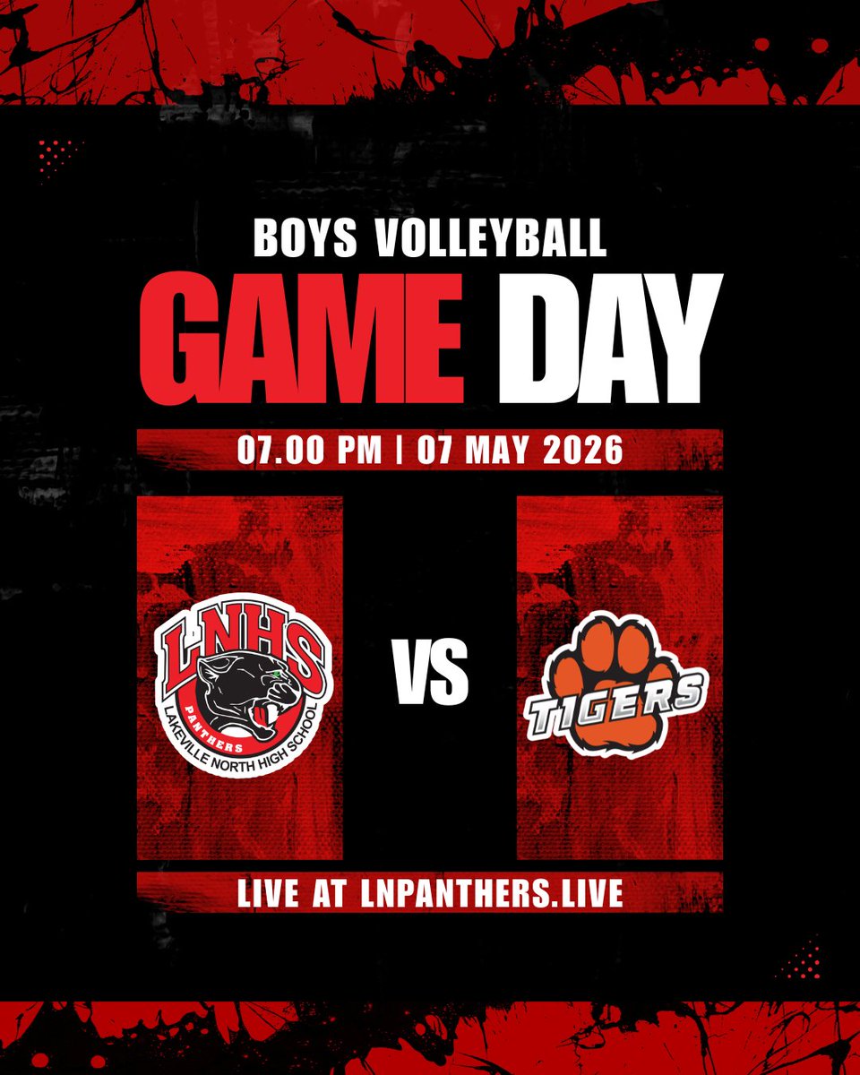 LnPanthers_live's tweet photo. Volleyball tonight at 7 PM 🏐 Panthers vs @TigerBoysVB. Watch live: https://t.co/SkP7Akzz0p

#LakevilleNorth #MNHighSchool #Volleyball https://t.co/G7DEQIIKpV