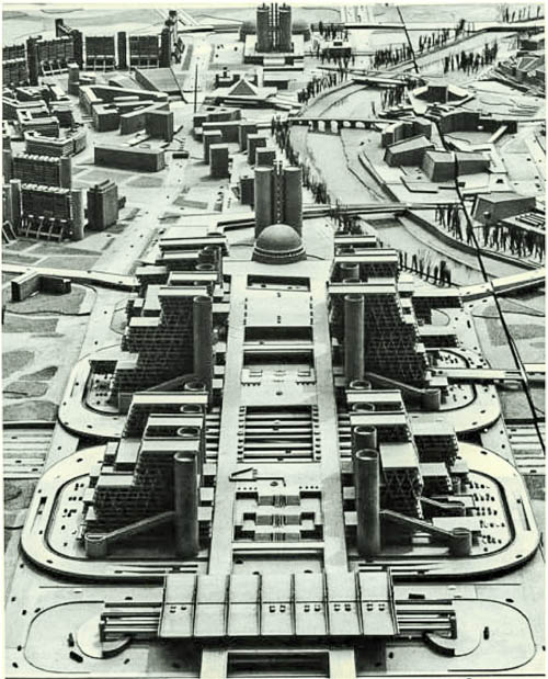 YugoslavVisuals's tweet photo. Kenzo Tange's architectural model for the rebuilding of Skopje, 1960s. https://t.co/xteG0aVdEU