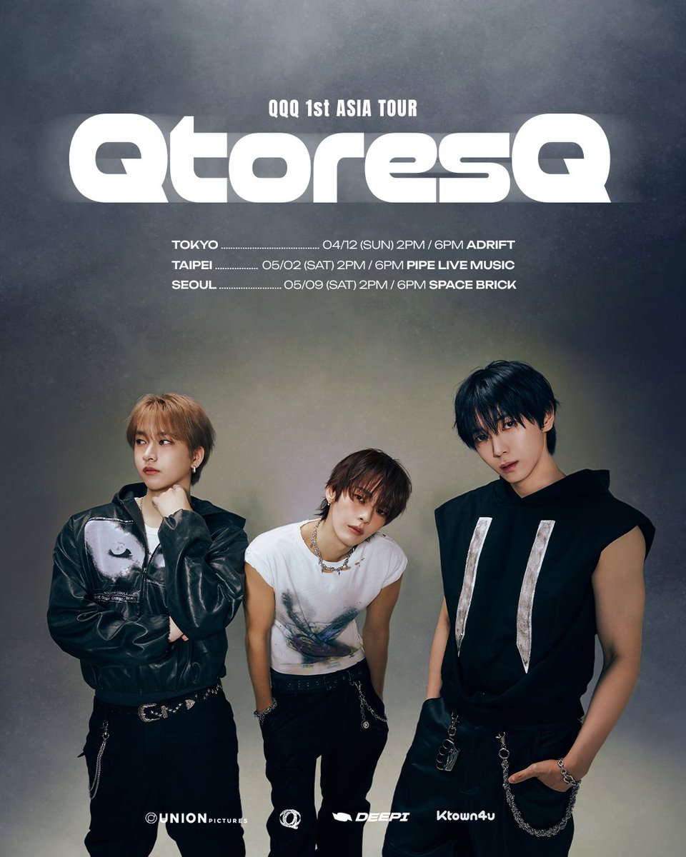 THEK___KING's tweet photo. 📢 [EVENT] 2026 QQQ 1st ASIA TOUR <QtoresQ>

덕킹 X 계정 팔로우하고, QQQ 아시아투어 서울 콘서트 티켓 받아 가세요✨
추첨을 통해 20명에게 콘서트 티켓을 선물합니다!🎁

📍 참여 방법
1. 덕킹 공식 X계정 팔로우 📱
2. 아래 해시태그와 함께 QQQ를 향한 응원글 리트윗!
✔️ 해시태그 : #QQQ #QtoresQ #THEKKING

📅 이벤트 기간 : ~ 5/8 (금) 17:00 (KST)
👑 당첨자 발표 : 5/8 (목) 17:00 이후 (개별 DM 안내)(인스타그램과 합산 추첨)

📍 공연 정보 (@unionpic)
• 공연명 : 2026 QQQ 1st ASIA TOUR <QtoresQ> in SEOUL
• 일시 : 2026. 5. 9 (SAT) 2PM, 6PM (회차별 10명, 1인 2매 증정, 회차 중복 당첨 불가)
• 장소 : 스페이스브릭