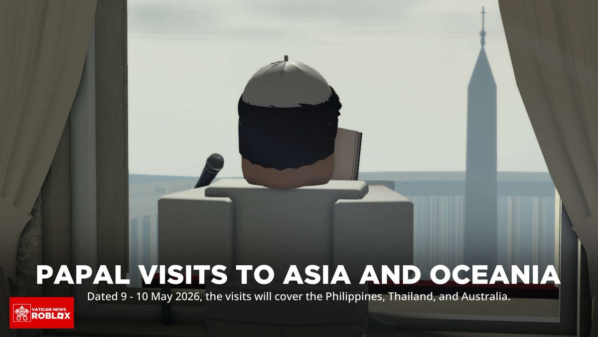 VaticansRBLX's tweet photo. The Pontifical Household has confirmed the first Apostolic Journey of His Holiness Gregory XVII to Asia and Oceania during 9 - 10 May 2026, with stops in Australia, Thailand, and the Philippines.

+Stephen Yuang https://t.co/u99AlyHFSs