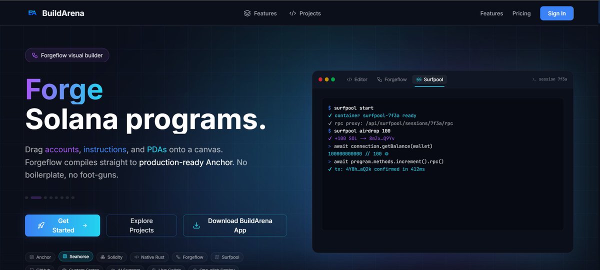You can now install <a href="/buildarena/">BuildArena</a> as a desktop app.

Launch Build Arena directly from your desktop, jump back into your workspace instantly, and build Solana smart contracts with a more native experience.

Same real-time collaboration, same AI-powered workflow.

Code. Collaborate.