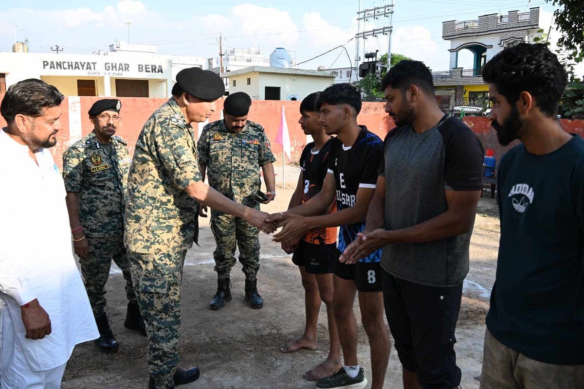 parbaz910's tweet photo. A volleyball tournament organized by the BSF at Govt. Middle School, Bera, R S Pura, Jammu, to pay tribute to BSF martyrs. With four local teams competing, the event witnessed great enthusiasm 
#MahidharReddy #OpSindoorContinues #MahidharReddy #TejRan https://t.co/Z9bH4C3zbJ