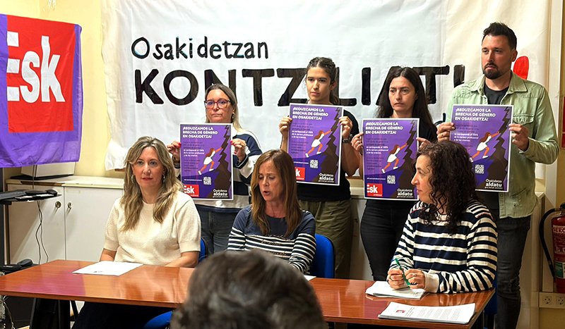 ESKsindikatua's tweet photo. ESK-k epai aitzindari bat irabazi du, administrazio publikoan gizonen eta emakumeen arteko soldata-arrakalari eraso egiten diona , eta Osakidetzari kontziliazioagatik lanaldi-murrizketan dauden langileei antzinatasuna eta karrera profesionala ordaintzera behartzen duena. https://t.co/zvcvcXv2Y4