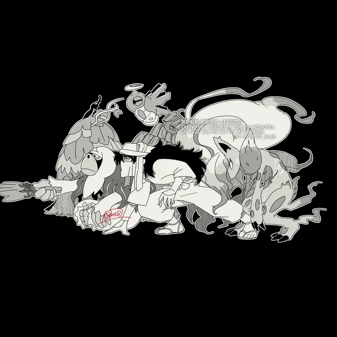 【rkrn×pkmn手持ちパロディ】d先生&tn鬼。原作ベースですが映画と混線してます。解説は選考理由と、こうだったら良いな～という設定とか。