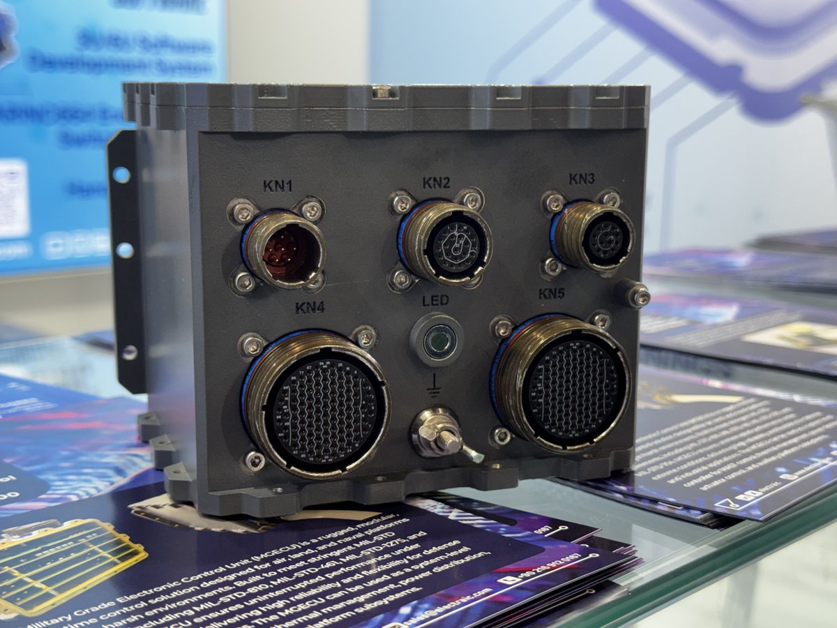 defensehere_en's tweet photo. 📌For the first time at #SAHA2026.. @electraic is showcasing its newly developed Military-Grade ECU.

📌Designed for fast and uninterrupted control of electronic subsystems across land, air, and naval platforms.

📌Customizable to meet end-user operational needs. https://t.co/DE6bGmXWyp
