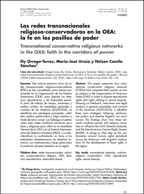 📣 PAPER ALERT  📣 

Feliz de compartir nuestro recién-salido-del-horno artículo sobre redes transnacionales religioso-conservadoras en la OEA, escrito junto a <a href="/majourzua/">María José Urzúa</a>  y Camilo Sanchez en <a href="/CidobBarcelona/">CIDOB (Barcelona Centre for International Affairs)</a>. Pueden leerlo aquí: cidob.org/publicaciones/… (1/5)