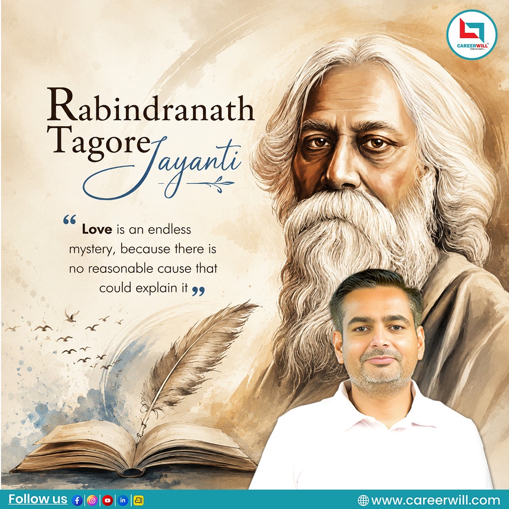 CareerwillApp's tweet photo. विश्वविख्यात साहित्यकार एवं राष्ट्रगान के रचयिता गुरुदेव रवीन्द्रनाथ टैगोर जी की जयंती पर शत-शत नमन। उनका दर्शन, संगीत और कालजयी रचनाएं सदैव हमारा मार्गदर्शन करेंगी। https://t.co/yD5Sy68Ex4