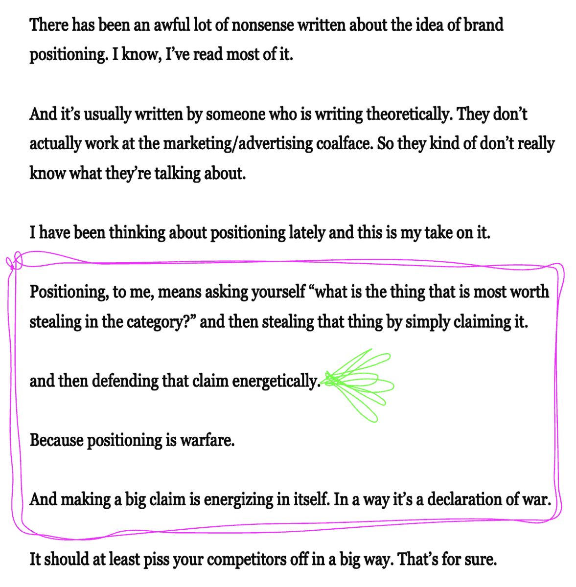 v_praveen's tweet photo. Positioning is the forced occupation of an idea in people’s minds before others do

via Vinny Warren https://t.co/mAvon4fNlF