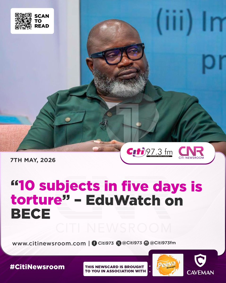 Education think tank Africa Education Watch has criticised the structure of the Basic Education Certificate Examination (BECE), describing it as unfair and excessively stressful for candidates.

Follow our WhatsApp channel for all breaking stories: whatsapp.com/channel/0029Va…