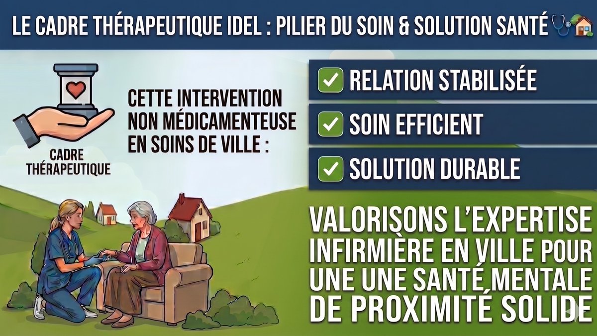 Le cadre thérapeutique IDEL : un véritable pilier du soin ! 🩺✨
Cette approche non médicamenteuse est l’une des clés pour nos patients les plus vulnérables : 
✅ Sécurisant : il stabilise la relation soignant-soigné. 
✅ Efficient : il prévient les crises et les