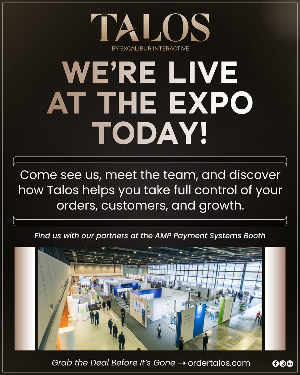 Excalibur_Inter's tweet photo. We’re live at the NYC Small Business Expo today! 🎉
Come meet the Talos team and see how a smarter ordering system works in real time helping restaurants manage orders better, keep more control, and build direct customer relationships.

👉 Find us with AMP Payment Systems booth 322 and see it live!

#NYCSmallBusinessExpo #RestaurantGrowth #RestaurantTech
