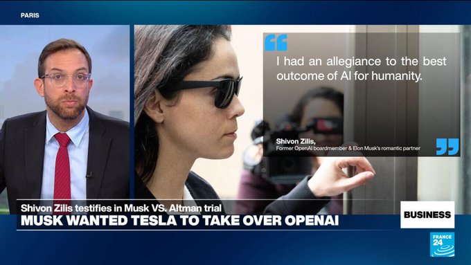 ibrakdbra0's tweet photo. In the Musk vs. OpenAI trial, Shivon Zilis testified that Musk wanted Tesla to take control of OpenAI. https://t.co/0HXBjltjc2