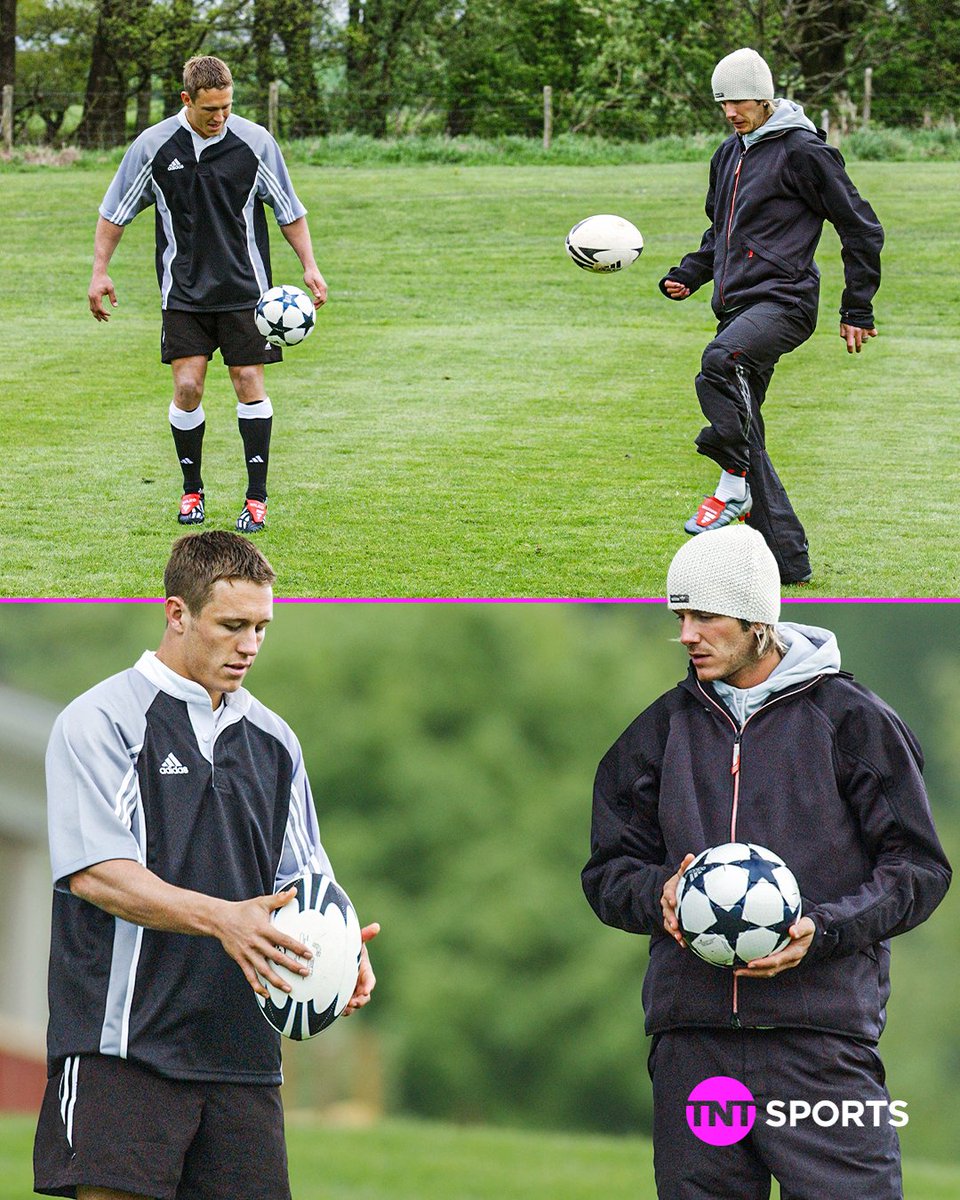 footballontnt's tweet photo. Throwback to this iconic Becks x Wilko collab ⚽ 🏉 

Filmed 23 years ago today in Manchester 🗓️ https://t.co/FVo3ockAJj