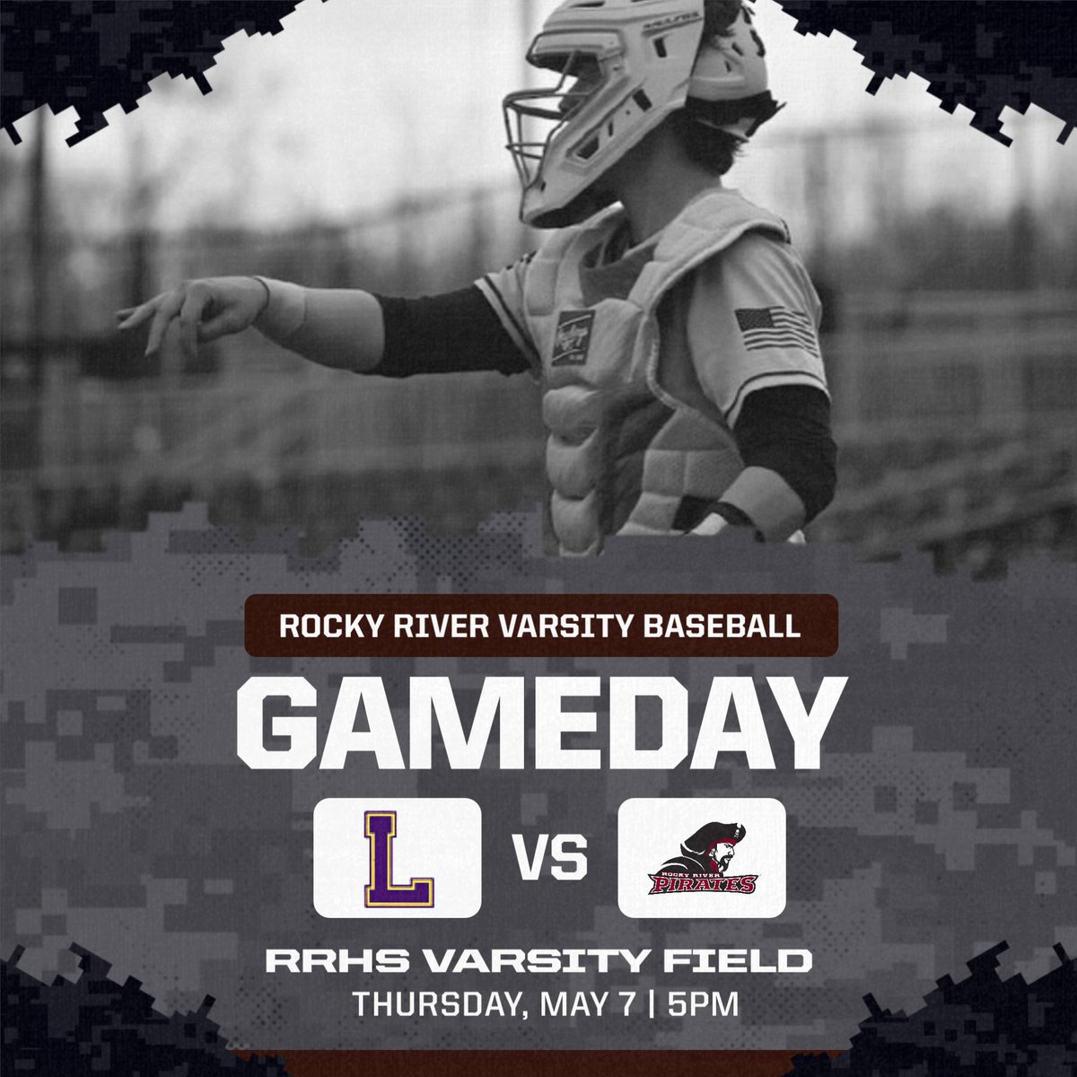 RiverHSBaseball's tweet photo. ⚾️Game Day⚾️ The Pirates host the Rangers in the return derby, and look to play spoilers on Lakewood's perfect season. 5PM start. #GoPirates🏴‍☠️#rockyriver https://t.co/KMP9MsW5VR