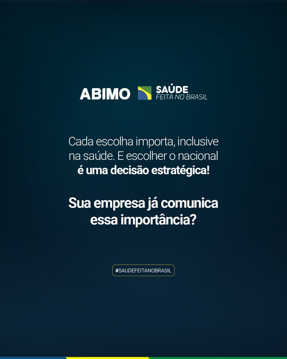 abimobr's tweet photo. A sua empresa já está comunicando a importância de o país valorizar a produção interna, optando por dispositivos médicos fabricados no Brasil? Conheça a campanha Saúde Feita no Brasil e saiba como apoiar esse movimento. https://t.co/eBFsmoOLZe https://t.co/JSKI8JRDOs