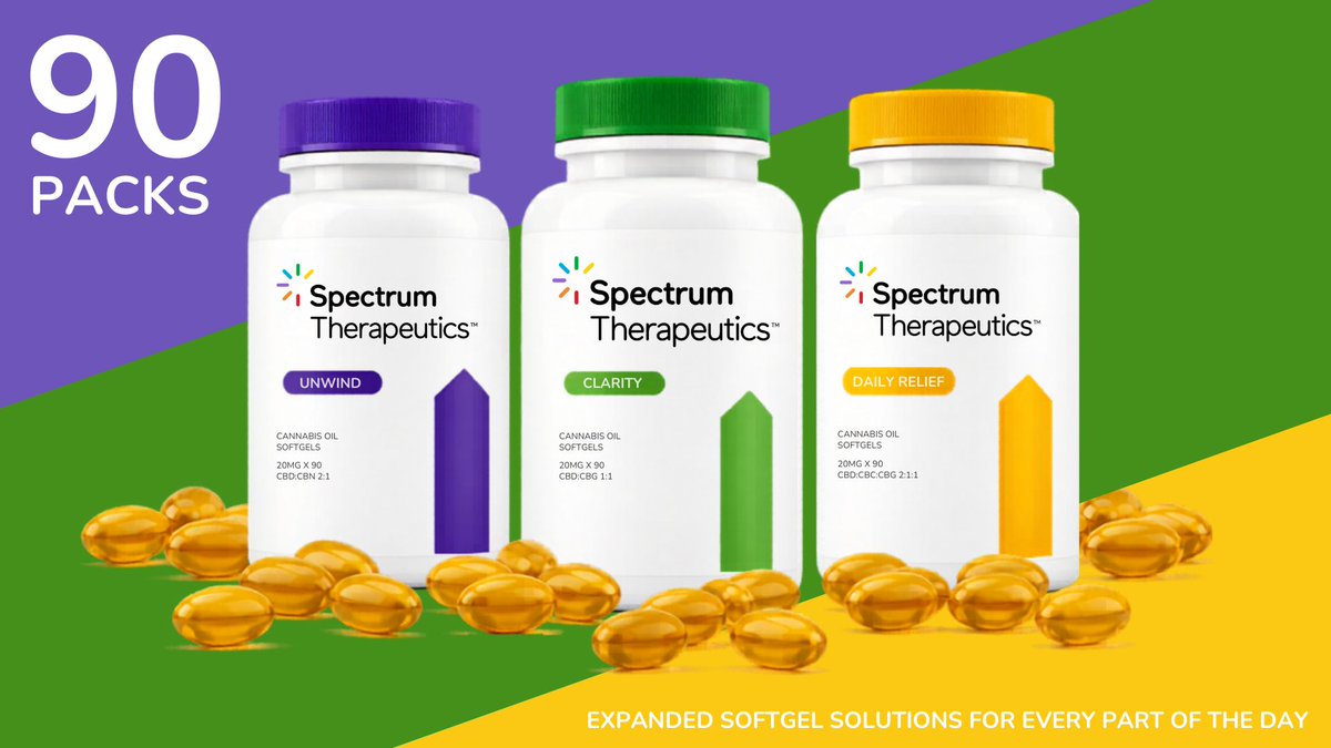 CanopyGrowth's tweet photo. Spectrum Therapeutics is expanding its Minor Cannabinoid softgel lineup with new 30 and 90-packs and enhanced dosing options – better value, same trusted quality.

Read more here: https://t.co/9Ac7xmpDhb https://t.co/vGRgLjmHDI