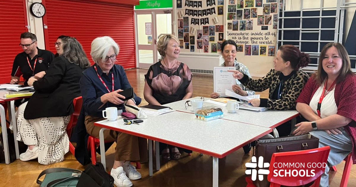 T4CG's tweet photo. Yesterday, Jo Stow welcomed 5 schools from the Mater Ecclesiae Catholic Multi Academy Trust into our Common Good Schools programme.

Jo trained teachers in how to use the programme resources so that they can equip their schools to act as good neighbours and a force for the common good in their local area.

The next deadline to join the Common Good Schools programme is the 1st July.

Join in the fun and help your schools fulfil its vocation within its community👇
https://t.co/edg4ke4mKk

#CommonGoodSchools @StAugsPreston @SSMMGarstang