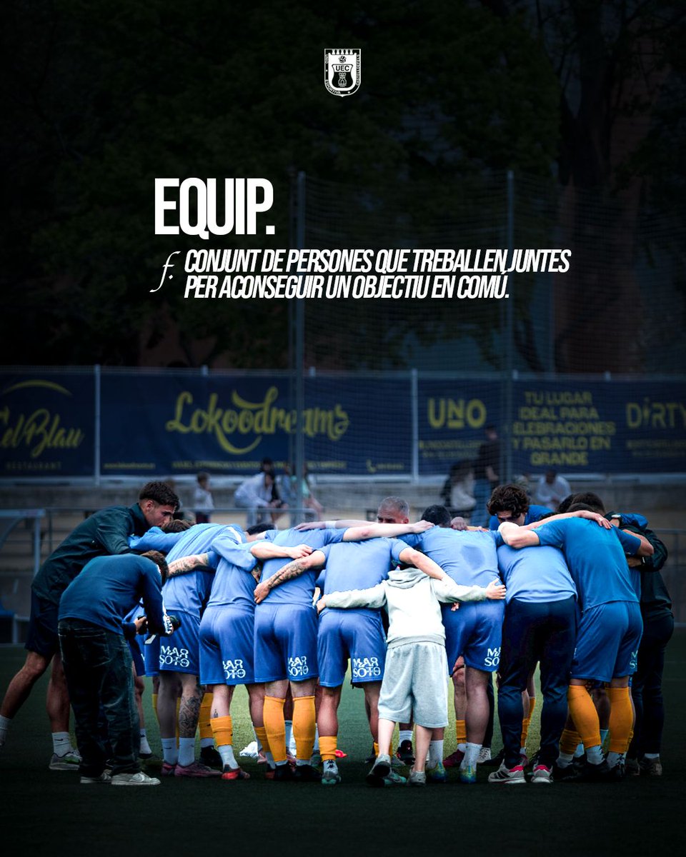 uecastelldefels's tweet photo. #PrimerEquipUEC | 🟡🔵
✅ Totalment ENFOCATS en dissabte! #EQUIP 💪
⚽️ @aeprat1945 - @uecastelldefels (16:05; Mpal Sagnier)
#SomHiGrocs #2aLligaElit https://t.co/pm2t0BMUdb