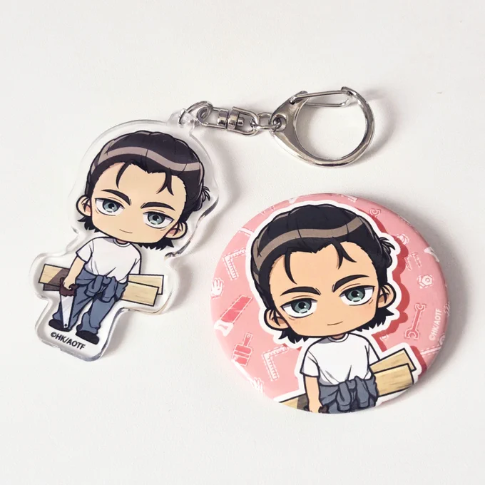 TVアニメ 『#進撃の巨人』DIYシリーズ ミニキャラグッズサンプルを頂きました 缶バッチもアクキーも全部可愛い…! #shingeki