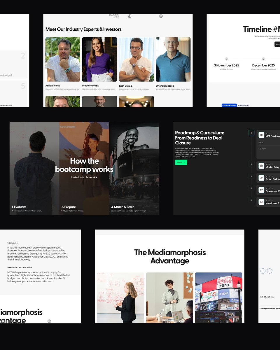 reload_mode's tweet photo. Reload designed and developed the Mediamorphosis - a program helping B2C startups understand and unlock Media-for-Equity opportunities.

Instead of spending cash on mass-market ads, startups can trade equity for media exposure and turn attention into growth.

#webflow #website https://t.co/rhldYpW8Fo
