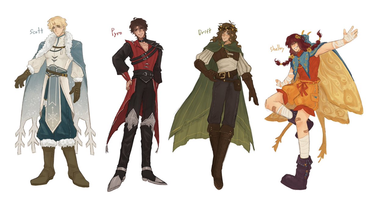 Qinny007's tweet photo. I got them all out, The Elemental Quartet!!! ❄️🔥🌱💨
#theflightsmp #theflightfanart https://t.co/sTkBueEQdr