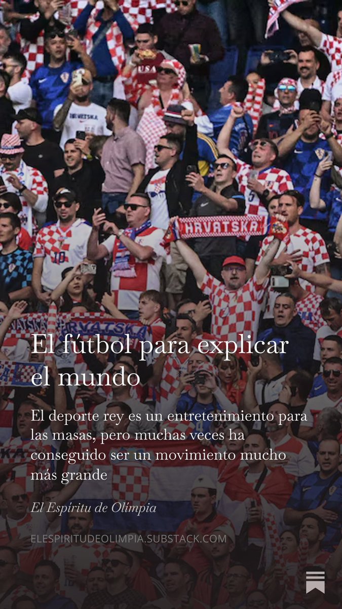 GattiJuan's tweet photo. El fútbol ⚽ no solo es ver a 22 personas correr detrás de un balón. A veces hasta puede explicar la historia moderna de las naciones. Migraciones, nacionalismos, soft power, todo entra en juego. 

https://t.co/jxS1Zlt8FR https://t.co/FtHAVFelK4