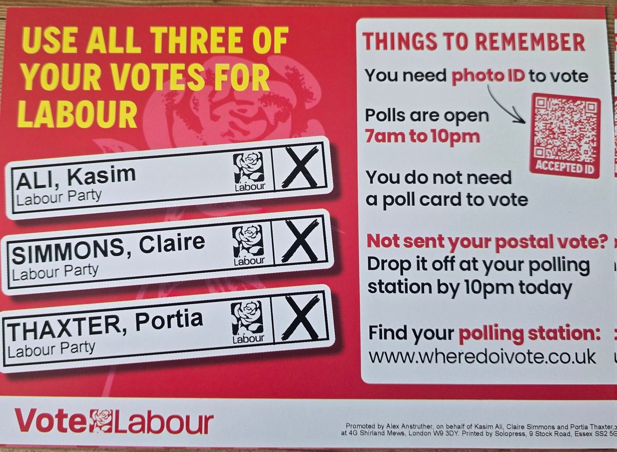 PortiaThaxter's tweet photo. Today is Election Day — make your voice count. Don’t sit this one out. Polls close at 10pm. Vote Labour. @UKLabour
#labour https://t.co/tm2nvxd7gY