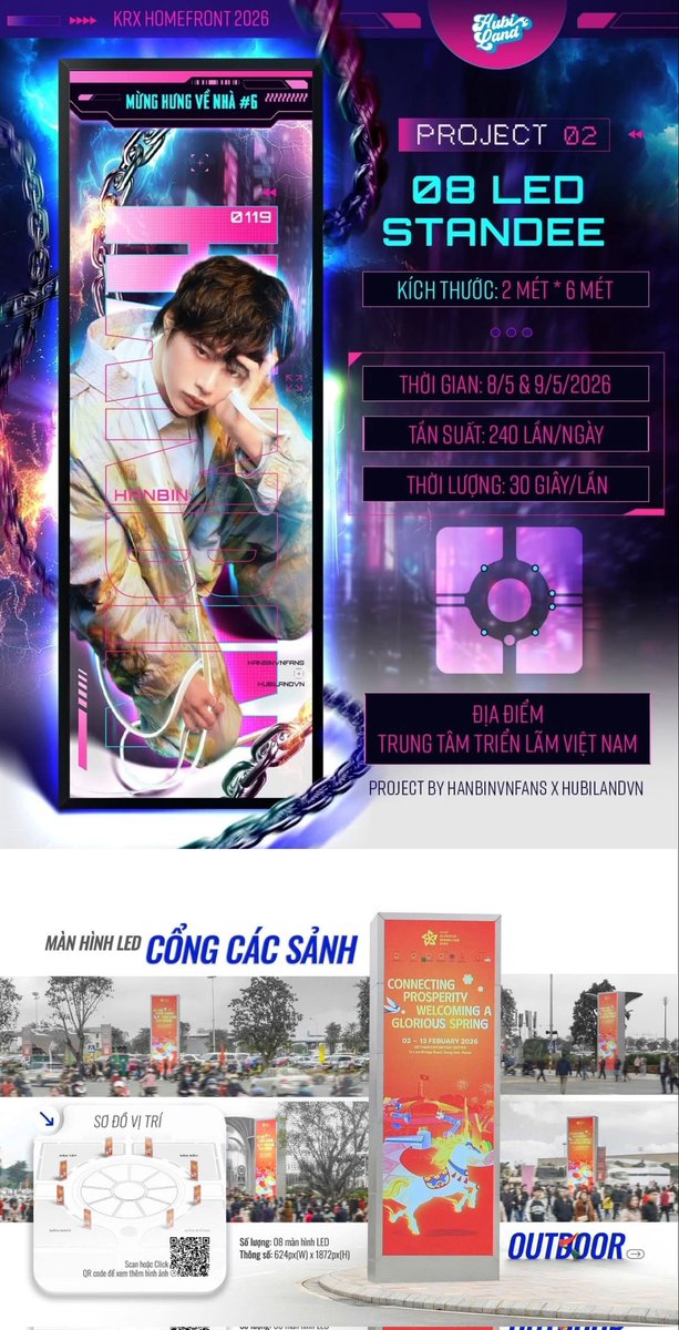 HANBIN_FANPAGE_'s tweet photo. [WELCOME HOME HUNG: PROJECTS LINEUP]
​🌟 PJ 1: 02 GIANT LED SCREENS AT MAIN GATE (12M x 6M)–BOTH SIDES OF THE FOUNTAIN AREA

🌟 Pj 2: 06 LED STANDEE SCREENS AT THE OUTDOOR HALL ENTRANCES (2Mx6M)

🌟 PJ 3: GIANT LED SCREEN 12Mx8M AT C2 GATE (TRUONG SA ROAD)

*𝐁𝐲 𝐇𝐮𝐛𝐢𝐋𝐚𝐧𝐝 https://t.co/4DK0eMbOyC