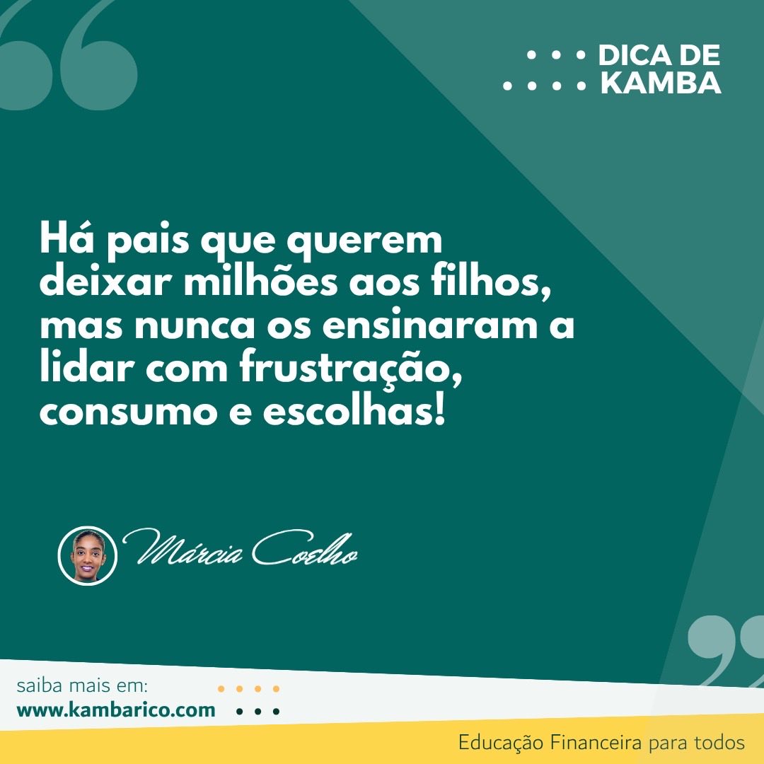 👉🏼Educação financeira não começa na vida adulta! 

Começa em casa, nas conversas do dia a dia, nos limites, nas escolhas e na forma como os filhos veem o dinheiro. 💰❤️

Porque mais importante do que deixar herança… é deixar preparação para a vida. ✨