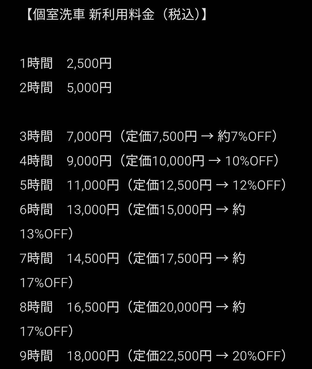 ag_trip's tweet photo. 【お知らせ】
2026.7.1以降の予約受付を解放しました。リニューアルオープン後は1台一部屋の純水使い放題、個室洗車場を空調完備とし大型業務用エアコンを導入し、より快適に作業を出来る環境となります。新料金形態では時間貸し料金で3時間以上ご利用のお客様からお得になるパック料金制へと変更になります。また、オプション選択により当店ケミカルブランド【OWLCHEMY】の試供貸出も選択可能となりました。
是非夏場の暑い時期も快適に洗車が出来るプライベート洗車場【隠れ家洗車】を引き続きよろしくお願い致します。