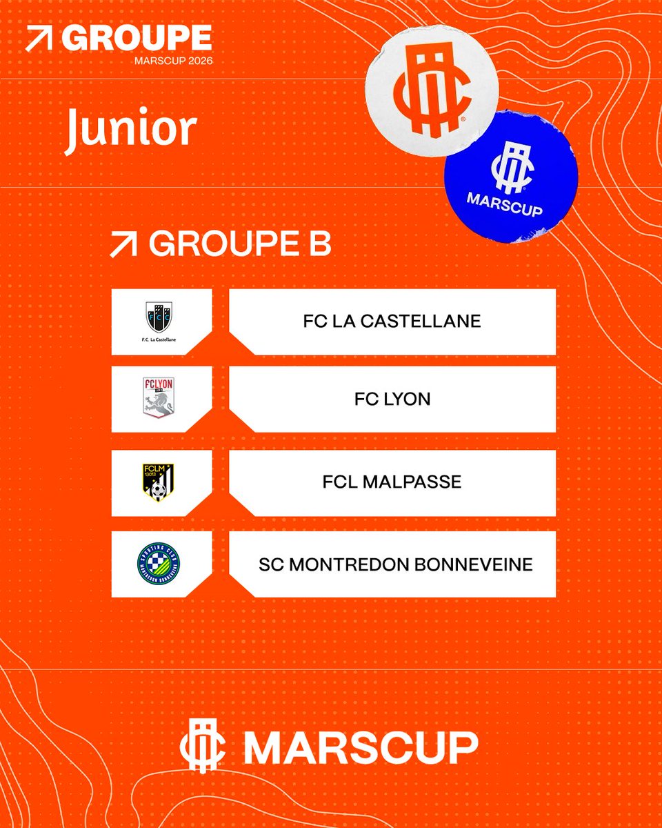 marscupoff's tweet photo. Nos minots sont prêts ! La composition de nos 2 groupes de cette #Marscup Junior 2026 aussi ! 🧡🤍
Découvrez-les dès à présent ⬇️⬇️

#marseille #nike #nikefootball https://t.co/7IzPVNkUuL