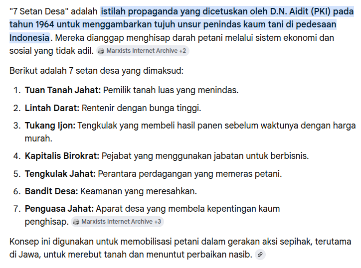awarmanf's tweet photo. @MurtadhoRoy Kalau ini terjadi zaman PKI masih exist pasti DN Aidit akan merevisi 7 Setan Desa menjadi 8 Setan Desa. Yang ke-8 adalah tokoh masyarakat yang menggunakan agama sebagai alat untuk mengeksploitasi manusia demi melampiaskan hawa nafsunya. https://t.co/LytOTiWfiq