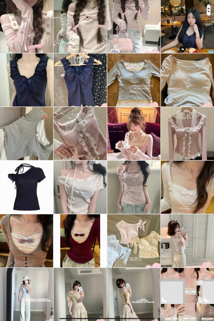 stuffsite's tweet photo. sells ꔛ ada yang mau ikut po top cantik gemes gemooyy ini? ᰔ  only 99K-125K udah bersih INA ! 😆 

drop ur pretty usn ! ♡ ʚ/sulyoocn https://t.co/WUzPqkjQSD