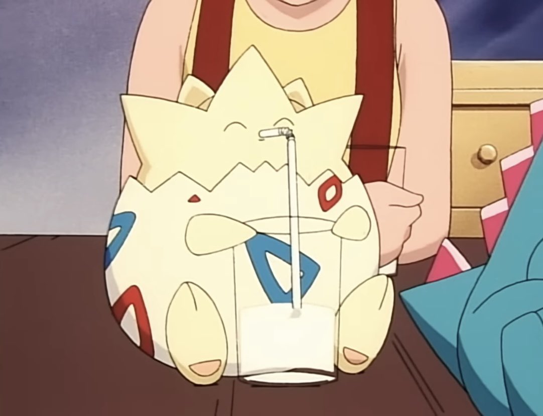 togepi taking a sip