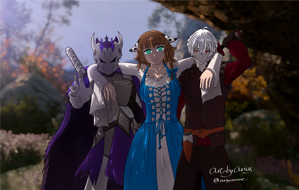 AriusNovae's tweet photo. BG3 Art commissioned for @MeushiMeadows along with Project_Shy and vivisrtikes. Is it bad that I've only noticed recently that vivi's twitch name was srtikes and not strikes? owo; XD https://t.co/Hx8CQU40zo