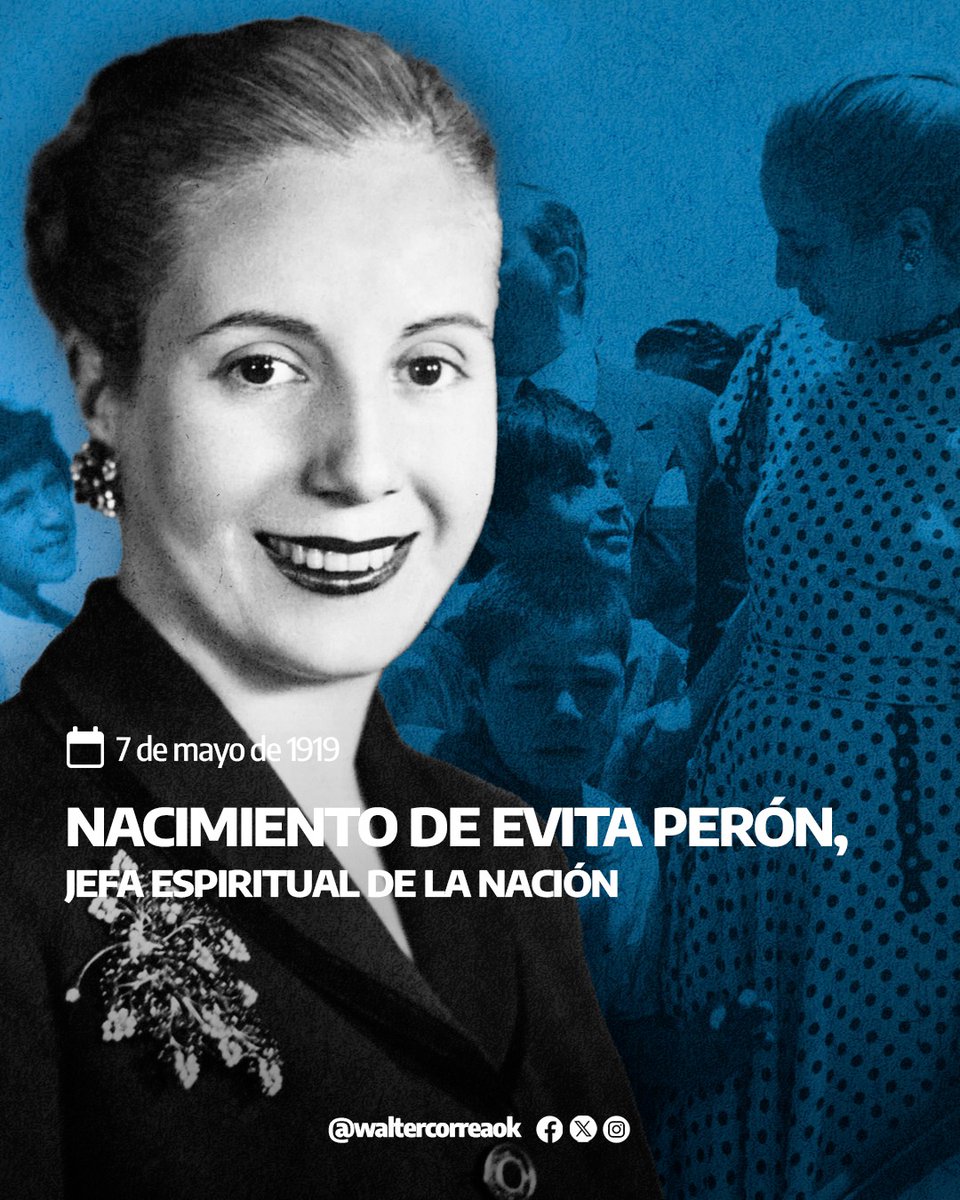 Hoy se cumple un nuevo aniversario del nacimiento de Evita Perón, jefa espiritual de la Nación. La figura de Eva cobra especial relevancia cuando miramos hacia la Argentina de Perón, con impulso a la industria, derechos laborales y justicia social, mientras hoy el gobierno