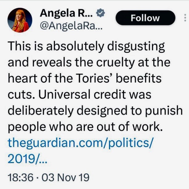 <a href="/AngelaRayner/">Angela Rayner</a> I hope your sorry party gets wiped out today.
Absolute sell out.
I hope you enjoy your £800,00 flat in HOVE In Sussex.