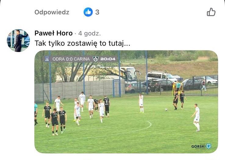 popularoldcat's tweet photo. ‼️ Kolejny błąd sędziowski Pawła Horozanieckiego  w meczu Pucharu Polski Odra Bytom Odrzański- Carina Gubin. Sędzia już któryś raz myli się na niekorzyść Cariny następnie komentując post trenera gospodarzy, wypominając karny Cariny. @pzpn_pl https://t.co/6rv5vhGXbc