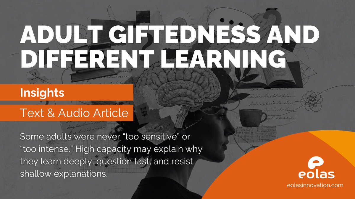 eolasCampus's tweet photo. 🧠 Some adults were never “too sensitive” or “too intense.” Giftedness may explain why they need depth before speed and learning that respects precise questions.

🇺🇸🇪🇸🇫🇷🇮🇳🇯🇵 Read or listen to the Insight https://t.co/BVZzPIFblp

#Giftedness #Learning #Education #KnowledgeForAll