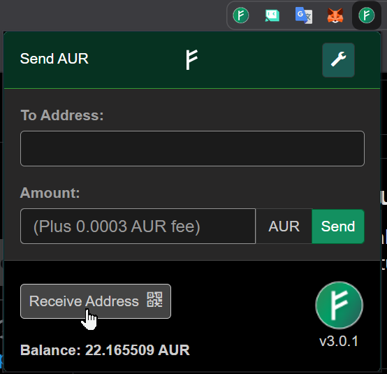 auroracoin101's tweet photo. Share the address, receive AUR ;) 
"auroracoin web wallet" extension https://t.co/Avjy5jcBnQ